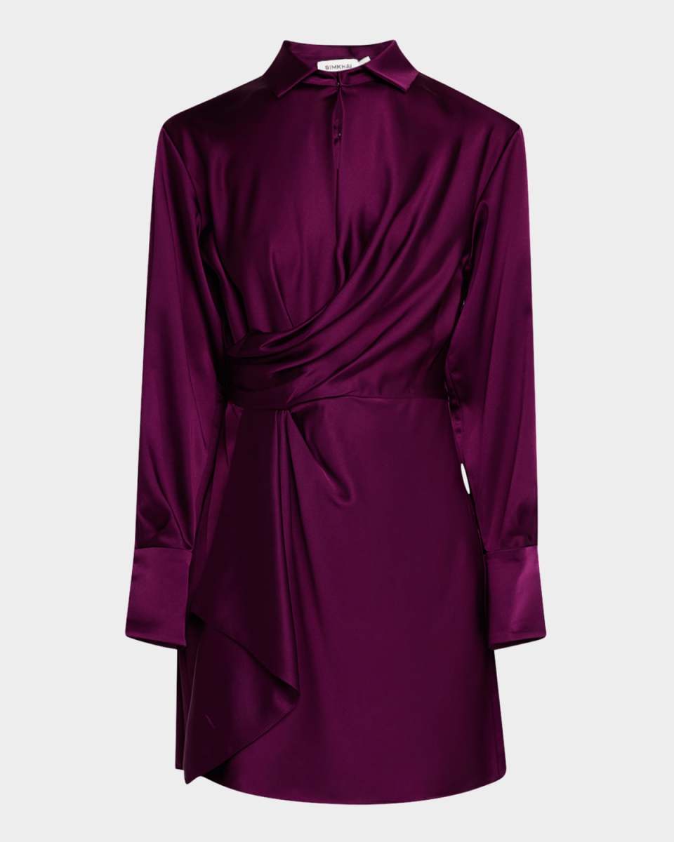 Talit Draped Satin Mini Dress